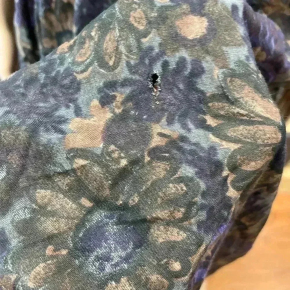 Vintage 70’s/80’s handmade dropwaist modesty black floral dress-XL AS IS - Picture 9 of 10